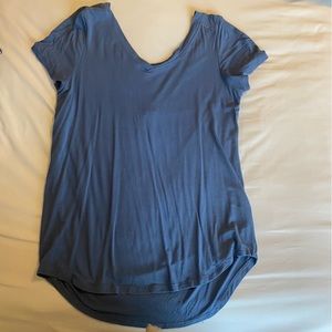 Blue v neck top